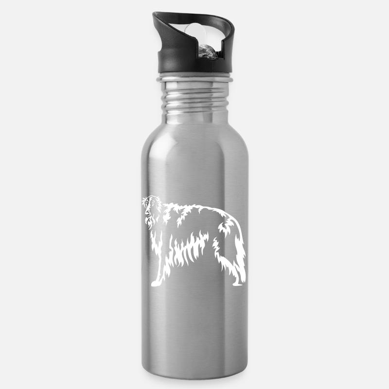 Barsoi "Black Edition" - Trinkflasche mit integriertem Trinkhalm - Lightsilver