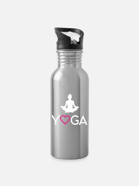 Joga - Trinkflasche mit integriertem Trinkhalm - Lightsilver