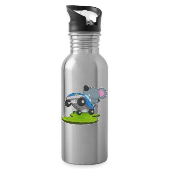 Maus Auto - Trinkflasche mit integriertem Trinkhalm - Lightsilver - Rechts