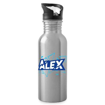 Alex - Trinkflasche mit integriertem Trinkhalm - Lightsilver - Rechts