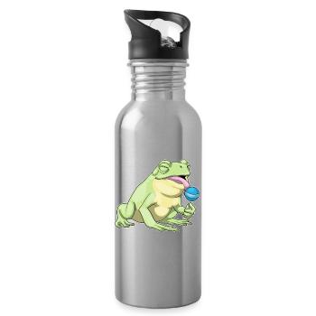 Frog Lollipop - Water bottle with straw - silver - Right