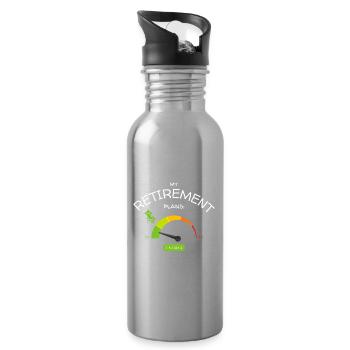 Retirement Plans: Relaxed Low Stress Levels - Water bottle with straw - silver - Right