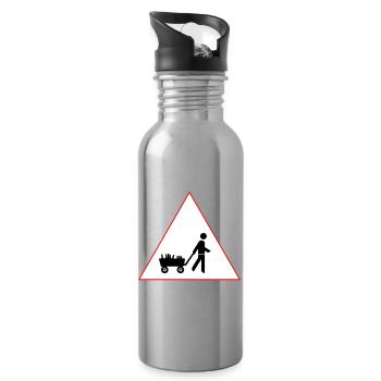Männer und Bier - was braucht man(n) mehr? - Trinkflasche mit integriertem Trinkhalm - Lightsilver - Rechts