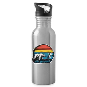 Stay Motivated - Trinkflasche mit integriertem Trinkhalm - Lightsilver - Rechts