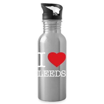 I LOVE LEEDS - Water bottle with straw - silver - Right