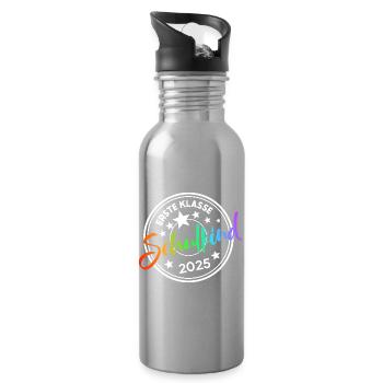 Ers­te Klasse Schul­beginn 2025 - Trinkflasche mit integriertem Trinkhalm - Lightsilver - Rechts