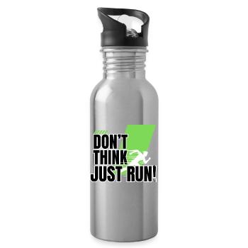 Don't think, just run! - Water bottle with straw - silver - Right
