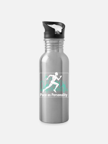 Pace as Personality - Trinkflasche mit integriertem Trinkhalm - Lightsilver