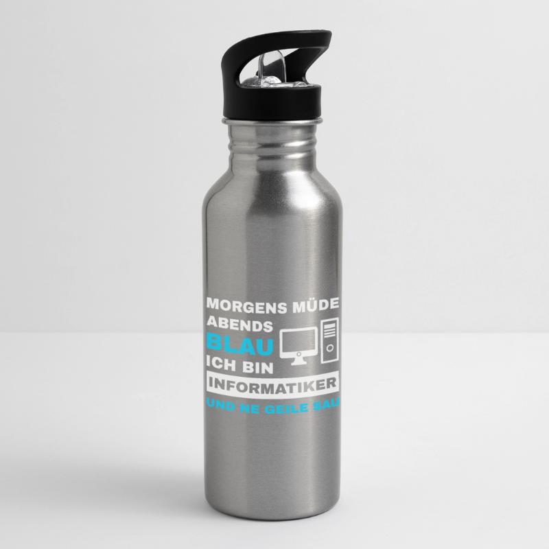 computer scientist programmer admin sayings funny Water bottle with straw