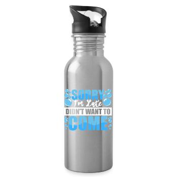 Schwimmen Wassersport Schwimmer Geschenke - Trinkflasche mit integriertem Trinkhalm - Lightsilver - Rechts