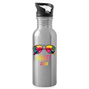 Phuket 2026 Tropical Sunglasses - Water bottle with straw - silver - Right