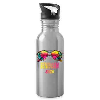 Benidorm 2026 Sunglasses Design - Water bottle with straw - silver - Right