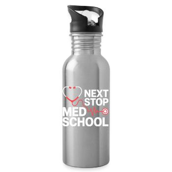 Med School Stethoscope Herz Tee - Trinkflasche mit integriertem Trinkhalm - Lightsilver - Rechts