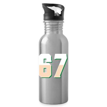 6 7 – Trendiges, minimalistisches Textdesign, - Trinkflasche mit integriertem Trinkhalm - Lightsilver - Rechts
