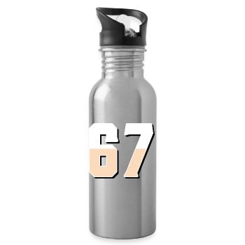 6 7 – Trendiges, minimalistisches Textdesign, - Trinkflasche mit integriertem Trinkhalm - Lightsilver - Rechts