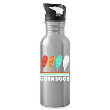 Chien de maïs - Gourde avec paille intégrée - argent clair - Droite