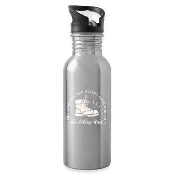Père randonneur drôle de randonneur - Gourde avec paille intégrée - argent clair - Droite