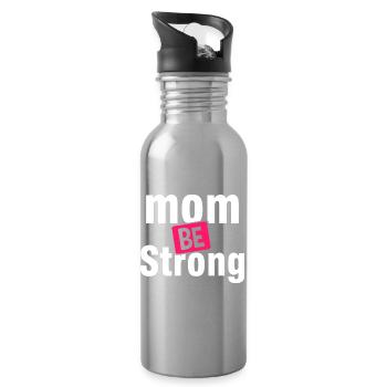Be Strong Mom Empowerment Shirt - Trinkflasche mit integriertem Trinkhalm - Lightsilver - Rechts