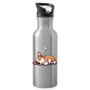 Corgi Corgis Welsh Corgi Corgi Owners Corgis - Water bottle with straw - silver - Right