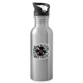 Dunkle Melodien drehen sich ewig - Trinkflasche mit integriertem Trinkhalm - Lightsilver - Rechts