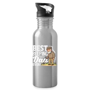 Best Beeping Dad Detectorist Saying - Water bottle with straw - silver - Right