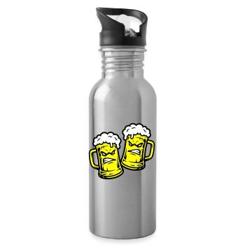 Bier Comic Bierglas - Trinkflasche mit integriertem Trinkhalm - Lightsilver - Rechts