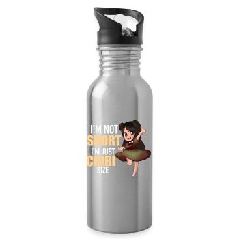 Je ne suis pas petit, je suis un cadeau mignon drôle d’anime taille chibi. - Gourde avec paille intégrée - argent clair - Droite