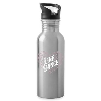 Line Dance Herz Motiv - Trinkflasche mit integriertem Trinkhalm - Lightsilver - Rechts