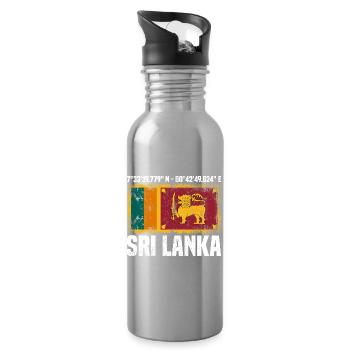 Coordonnées du Sri Lanka - Gourde avec paille intégrée - argent clair - Droite
