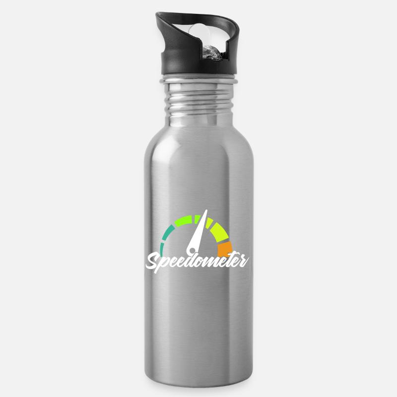Speedometer - Trinkflasche mit integriertem Trinkhalm - Lightsilver