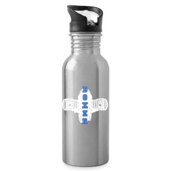 Boxer Motor Motorrad Motorradfahrer Biker - Trinkflasche mit integriertem Trinkhalm - Lightsilver - Rechts