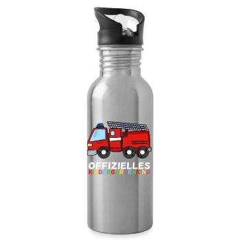 Kindergarten Feuerwehr Feuerwehrmann - Trinkflasche mit integriertem Trinkhalm - Lightsilver - Rechts