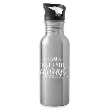 I am with you always - Trinkflasche mit integriertem Trinkhalm - Lightsilver - Rechts