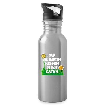NUR DIE HARTEN KOMMEN IN DEN GARTEN - Trinkflasche mit integriertem Trinkhalm - Lightsilver - Rechts