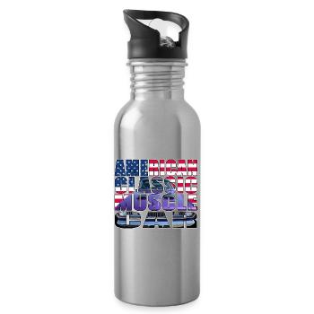 American Classic Muscle Car Script R6Z - Water bottle with straw - silver - Right