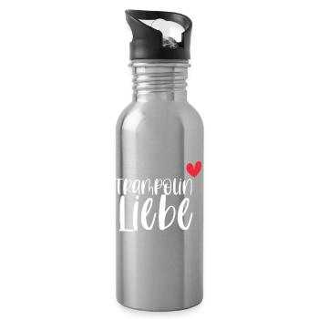 Trampolin Liebe Springen Hobby Geschenk - Trinkflasche mit integriertem Trinkhalm - Lightsilver - Rechts