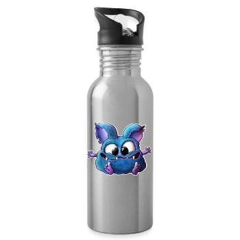lass dich umarmen…. KuschelMonster - Trinkflasche mit integriertem Trinkhalm - Lightsilver - Rechts