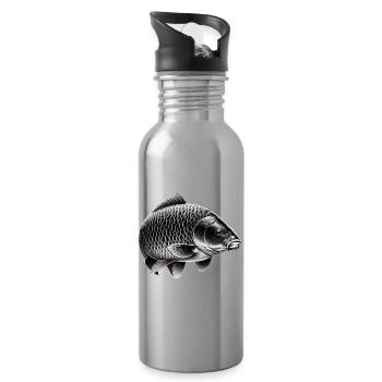Spiegelkarpfen - Trinkflasche mit integriertem Trinkhalm - Lightsilver - Rechts