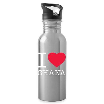 J’AIME LE GHANA - Gourde avec paille intégrée - argent clair - Droite