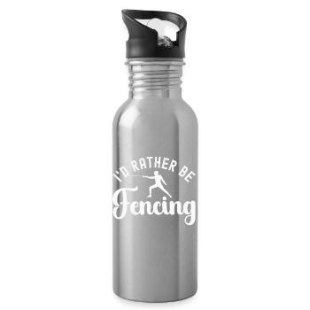 Fechten Fechter - Trinkflasche mit integriertem Trinkhalm - Lightsilver - Rechts