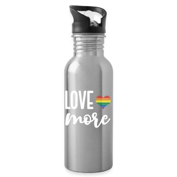 LGBT Pride Month - Love More - Water bottle with straw - silver - Right