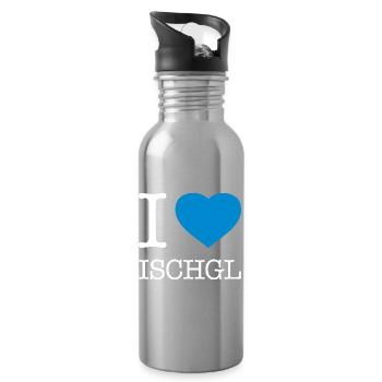 I LOVE ISCHGL - Trinkflasche mit integriertem Trinkhalm - Lightsilver - Rechts