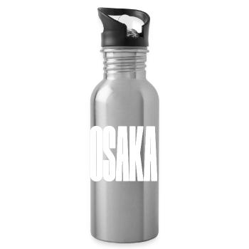 Osaka - Japan Stadt Fette Typografie - Trinkflasche mit integriertem Trinkhalm - Lightsilver - Rechts
