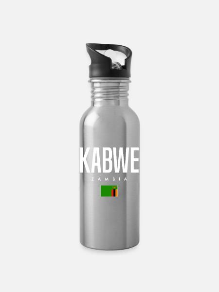 Kabwe Sambia - Trinkflasche mit integriertem Trinkhalm - Lightsilver