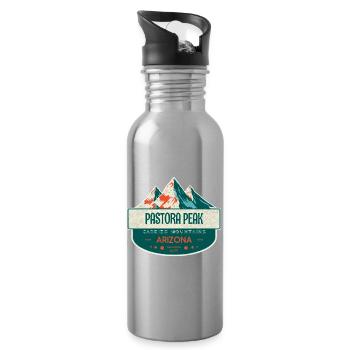 Pastora Peak, Carrizo Mountains, Arizona - Water bottle with straw - silver - Right