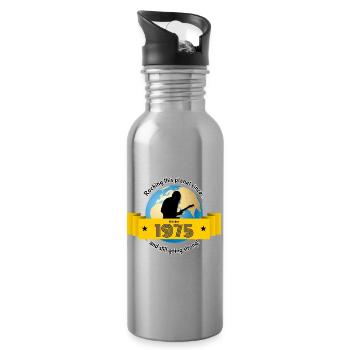 50. Geburtstag Rocking this planet since 10/1975 - Water bottle with straw - silver - Right