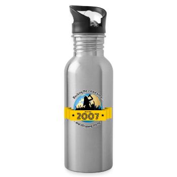 18. Anniversaire Qui fait vibrer la foule depuis 11/2007 - Gourde avec paille intégrée - argent clair - Droite