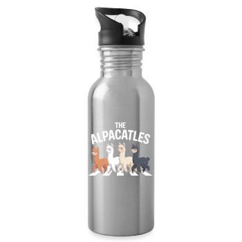 Alpacatles Llama Alpaca - Water bottle with straw - silver - Right