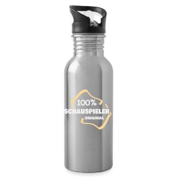 Schauspieler als Beruf - Trinkflasche mit integriertem Trinkhalm - Lightsilver - Rechts