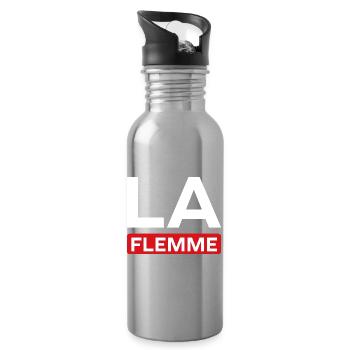 Faul - Trinkflasche mit integriertem Trinkhalm - Lightsilver - Rechts
